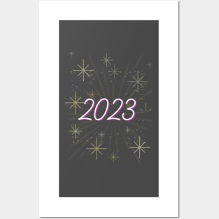 Blue, Gold and Mauve New Year Design 2023 - Ring in the New Year Posters and Art